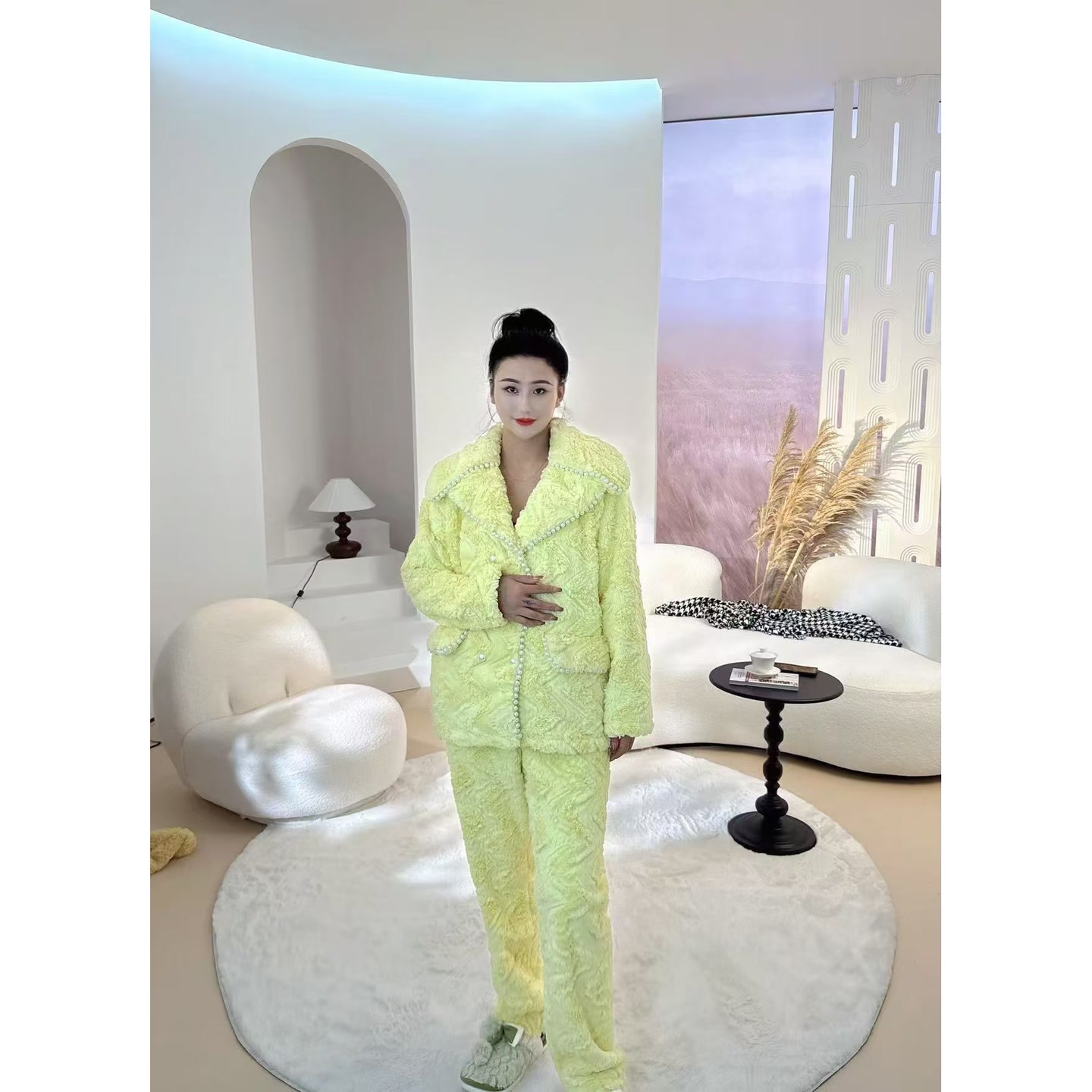 9032冬季加绒加厚家居服可外穿