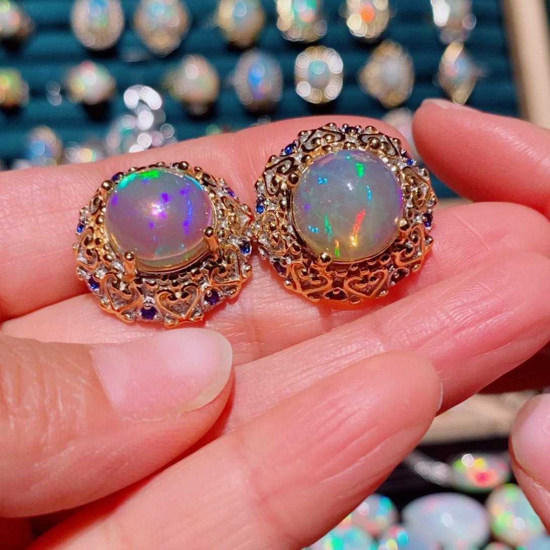 欧泊欧泊耳饰银S925镶嵌