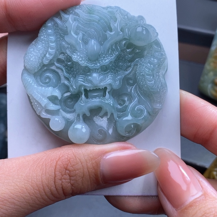 定制翡翠未镶嵌❣️****龙牌