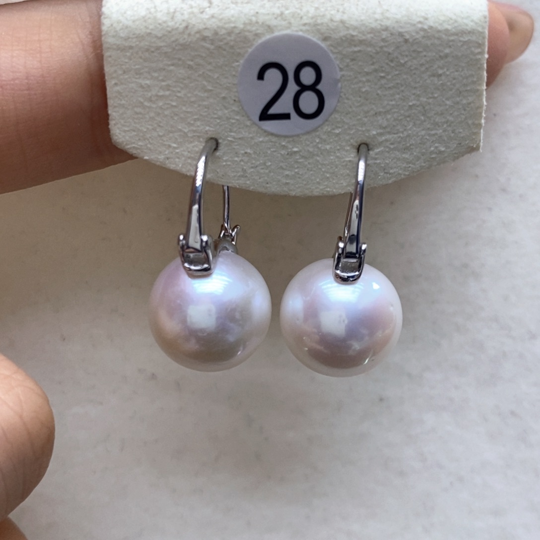 银S925镶嵌淡水珍珠耳饰