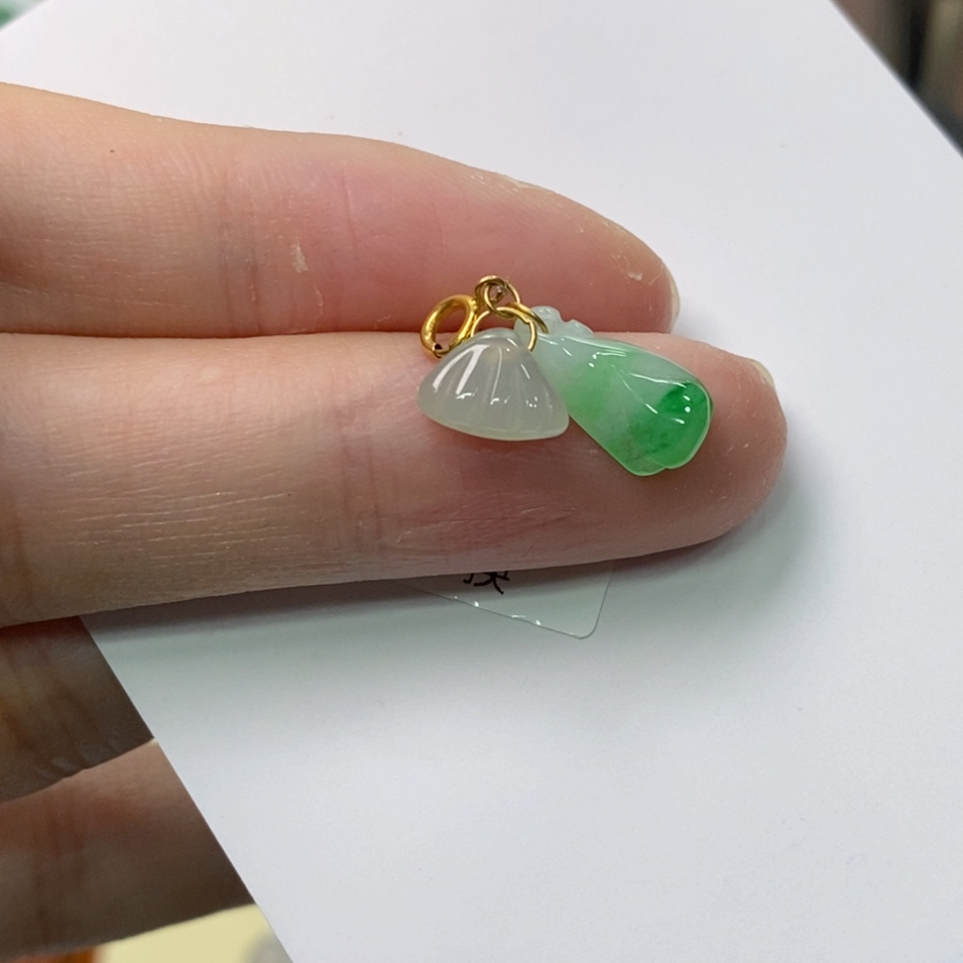 翡翠颈饰18K金镶嵌净货13899