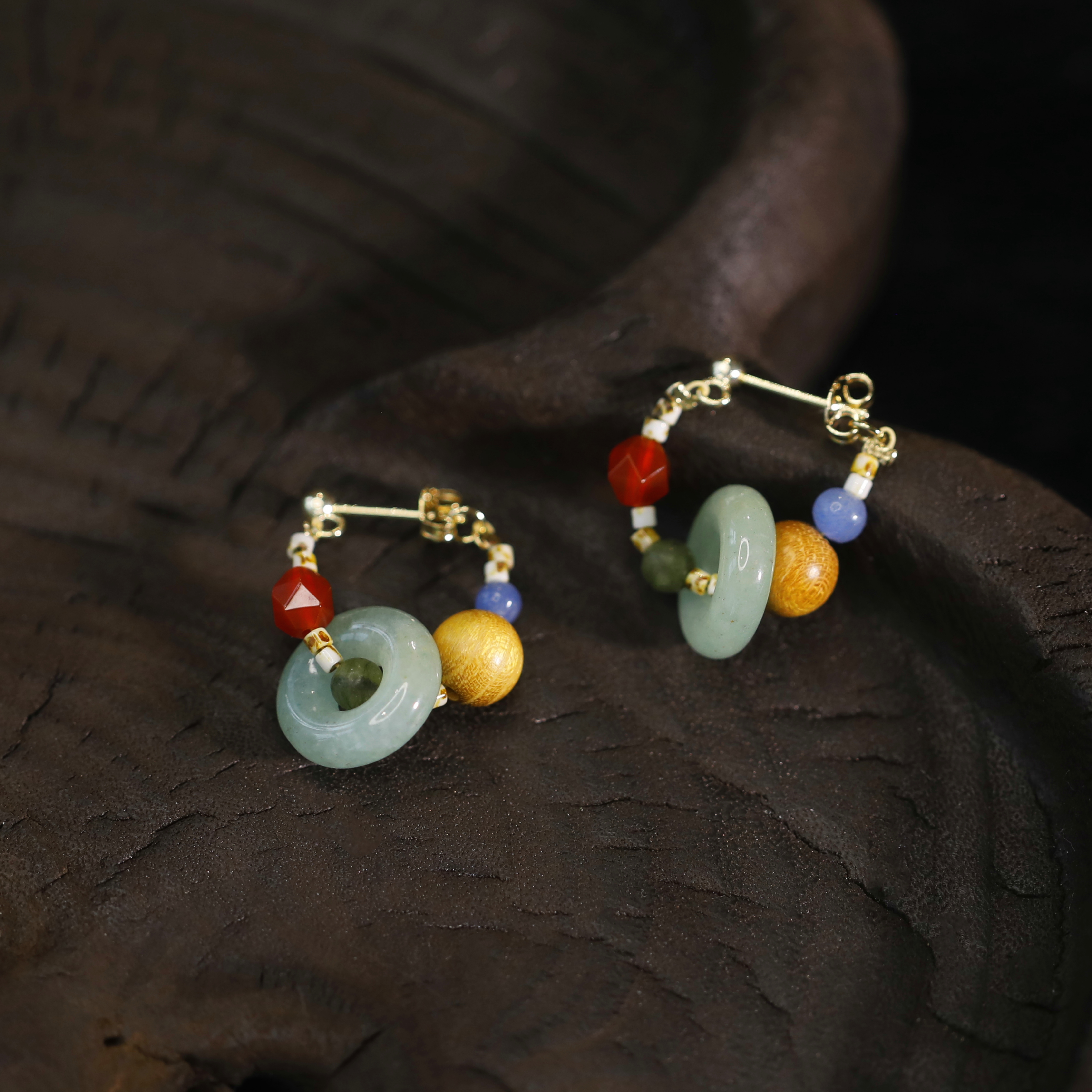 925银耳饰 麦麦【童鸢】925 多宝耳环 多样性发一