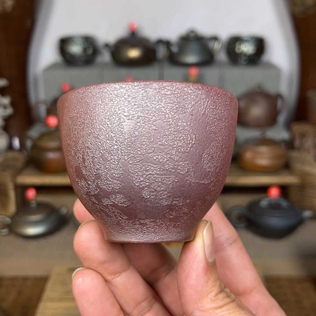 壶紫泥紫红皮饕餮纹体验杯80c c