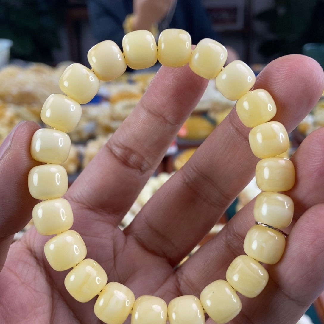 琥珀珠宝奇石未镶嵌10+浓蜡老型手串13.54