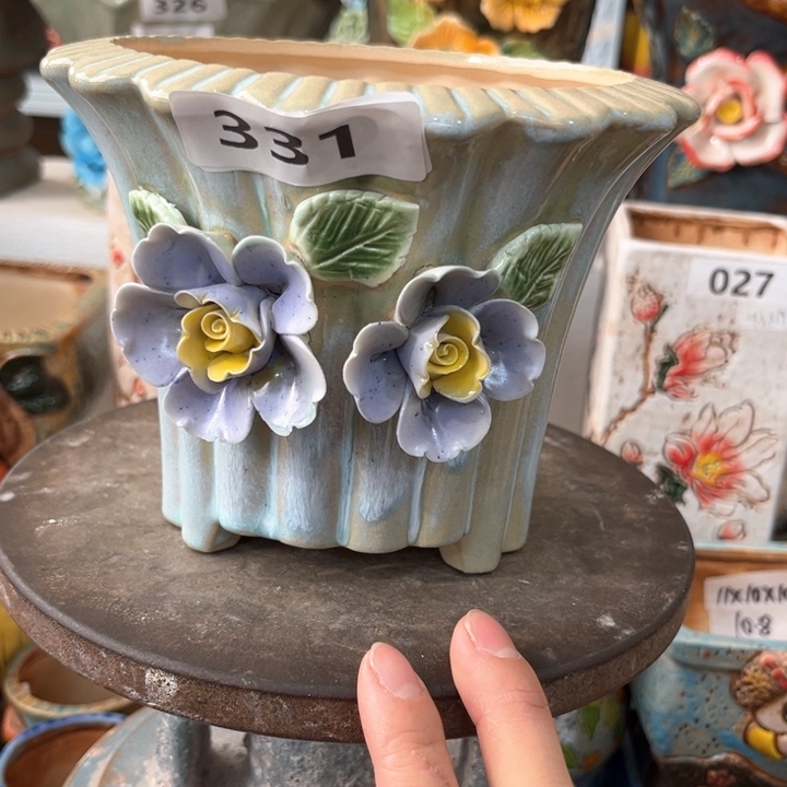 紫砂花盆粗陶材质多肉陶瓷花盆