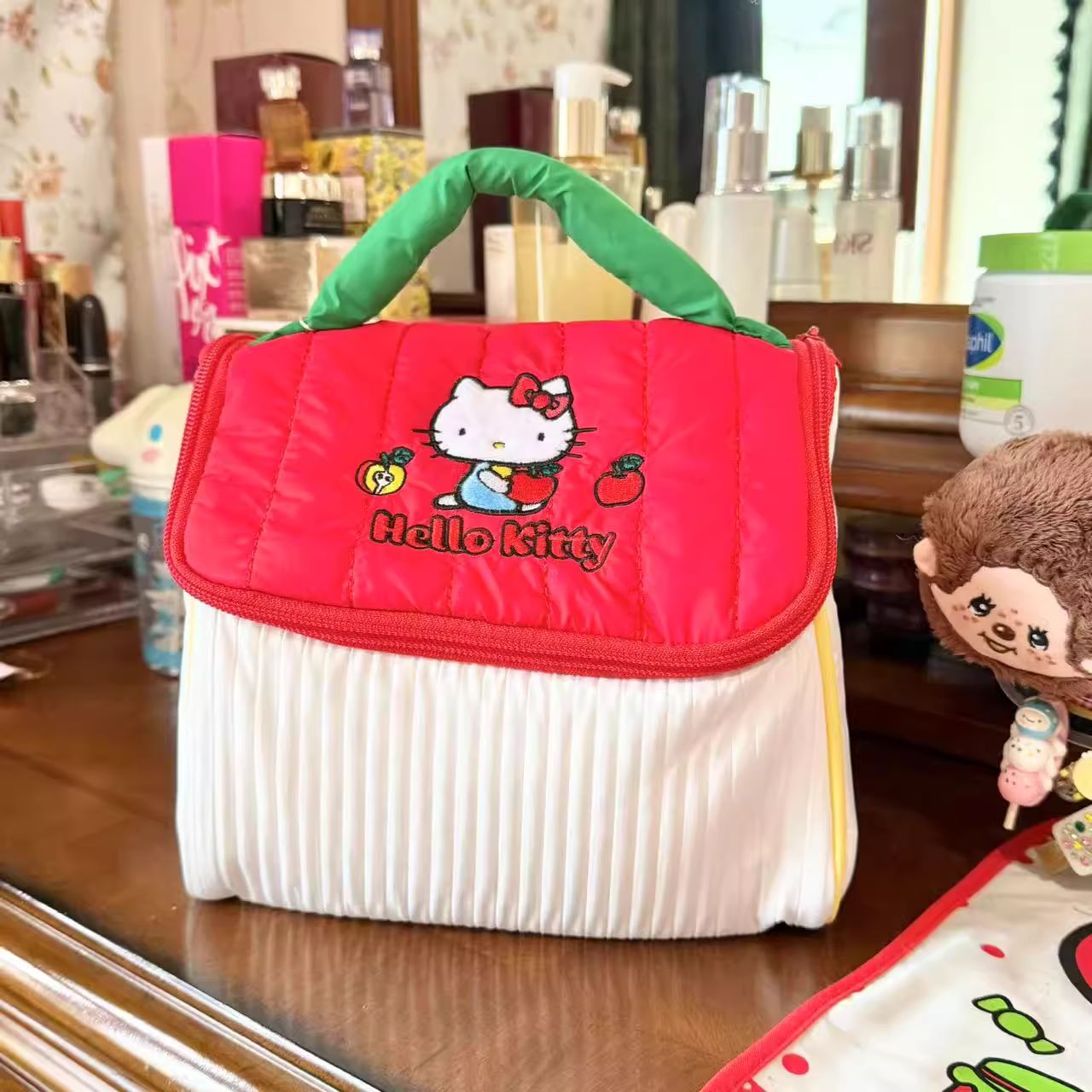 超可爱正版授权hellokitty小房子大容量手提化妆包相机包洗漱收纳