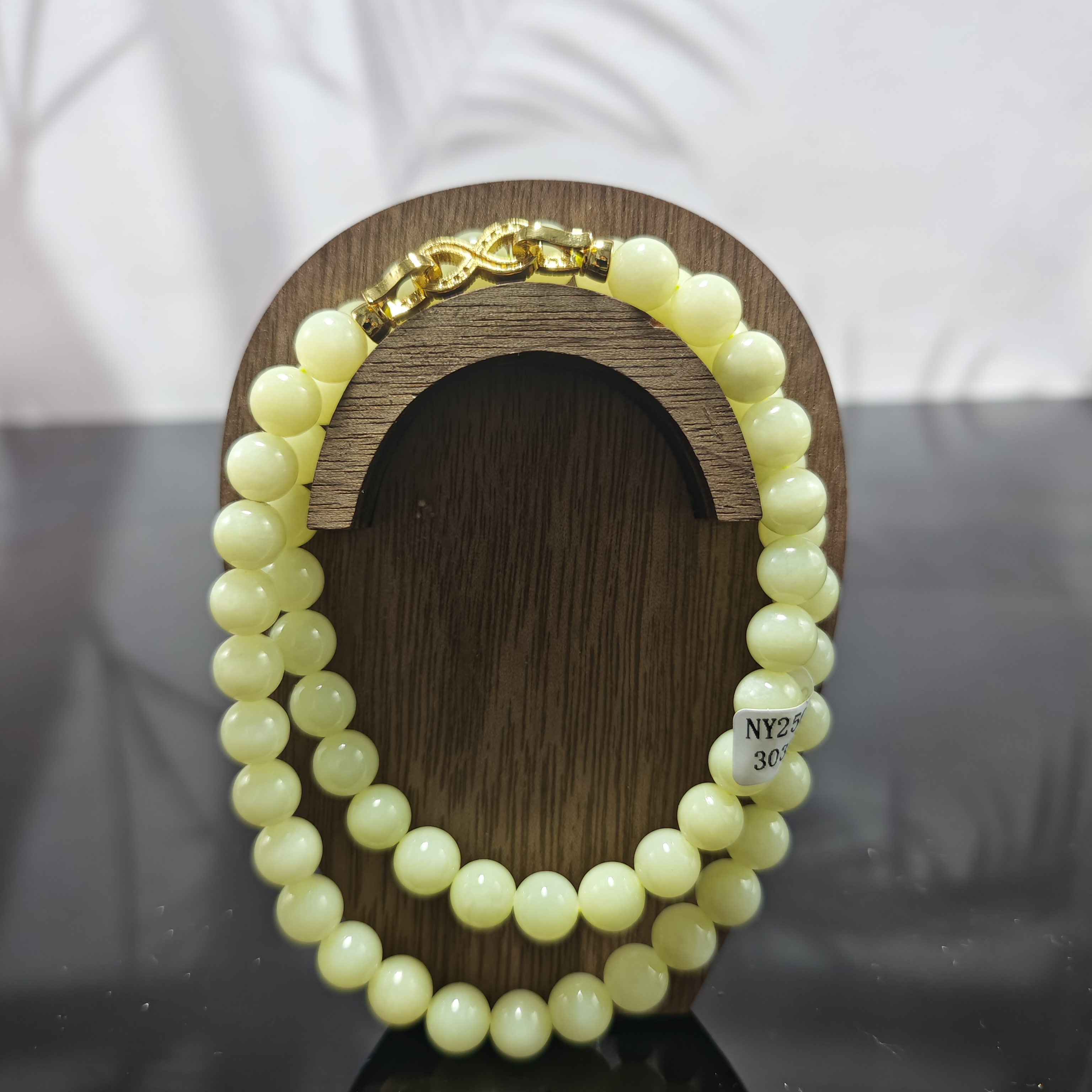 N和田玉圆珠项链（卡8）3254