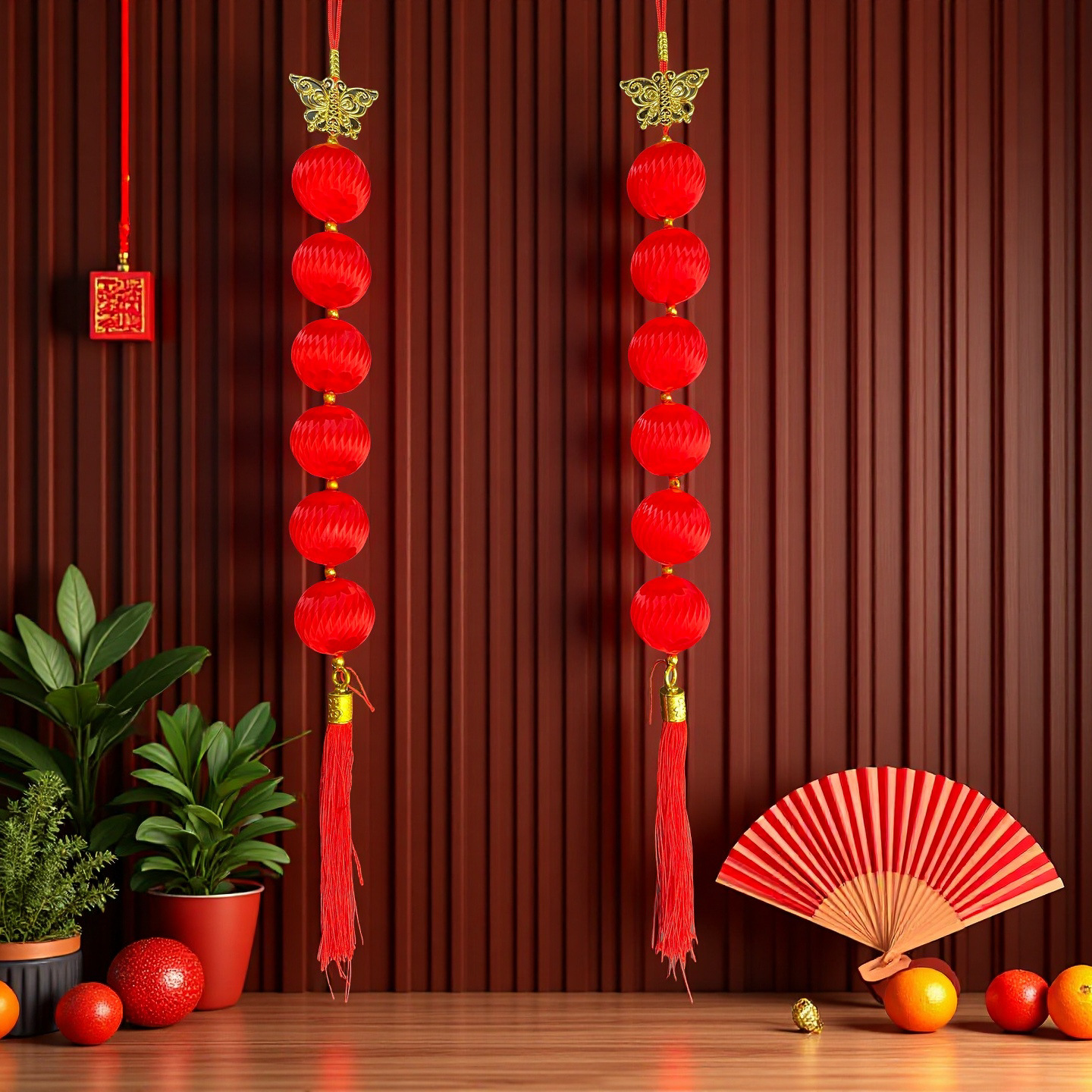 小灯笼串户外连串挂饰婚庆结婚布置装饰新年元旦春节红色喜庆挂饰