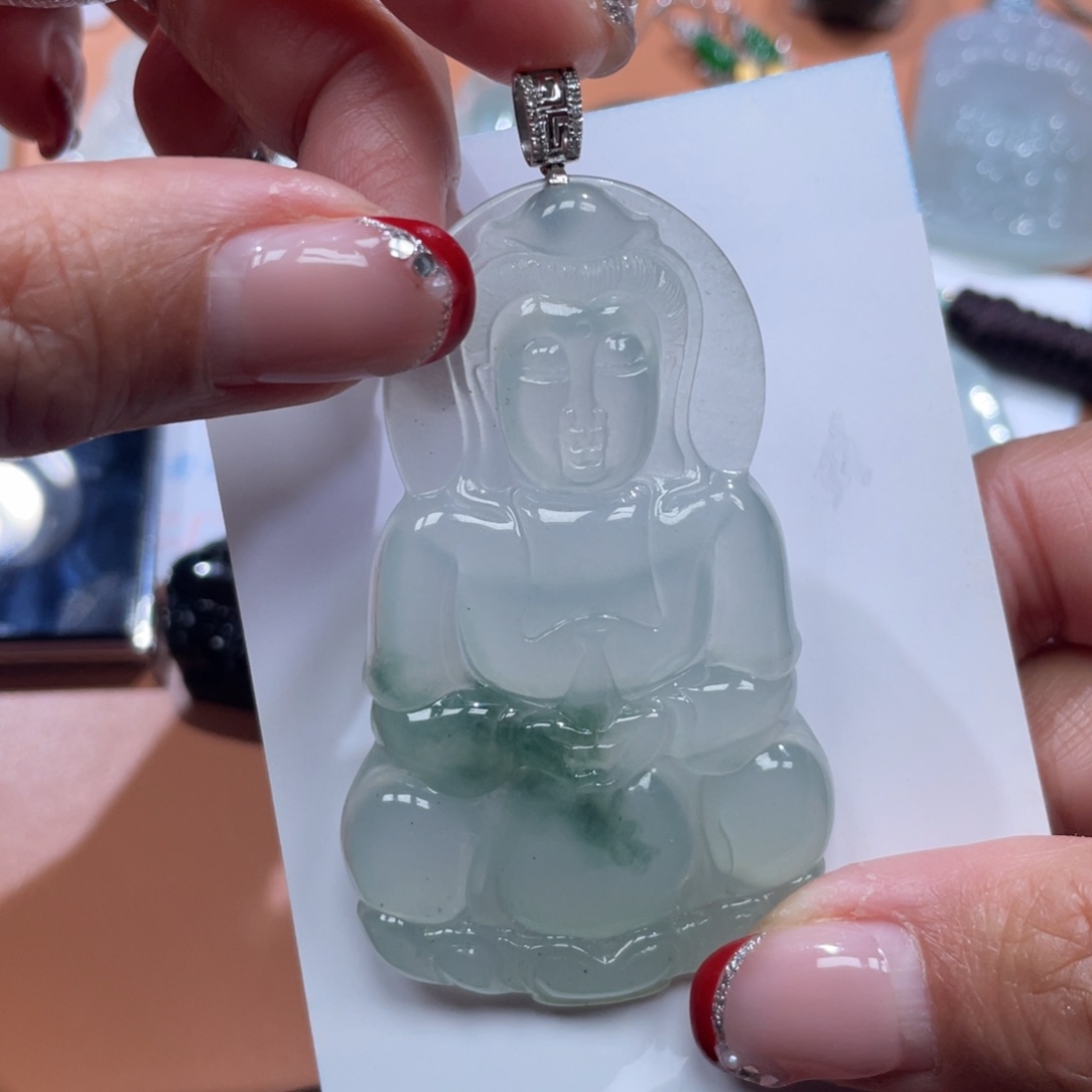 翡翠颈饰18K金镶嵌九***叔翡翠