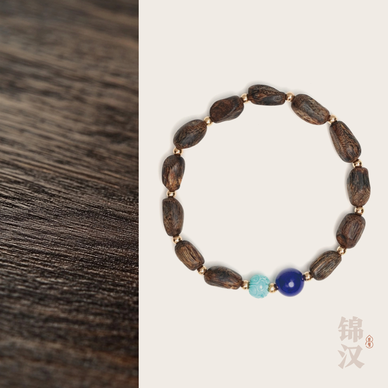 沉香「多宝」锦汉美学珠宝 绿松石/青金石/沉香/足金999 25516