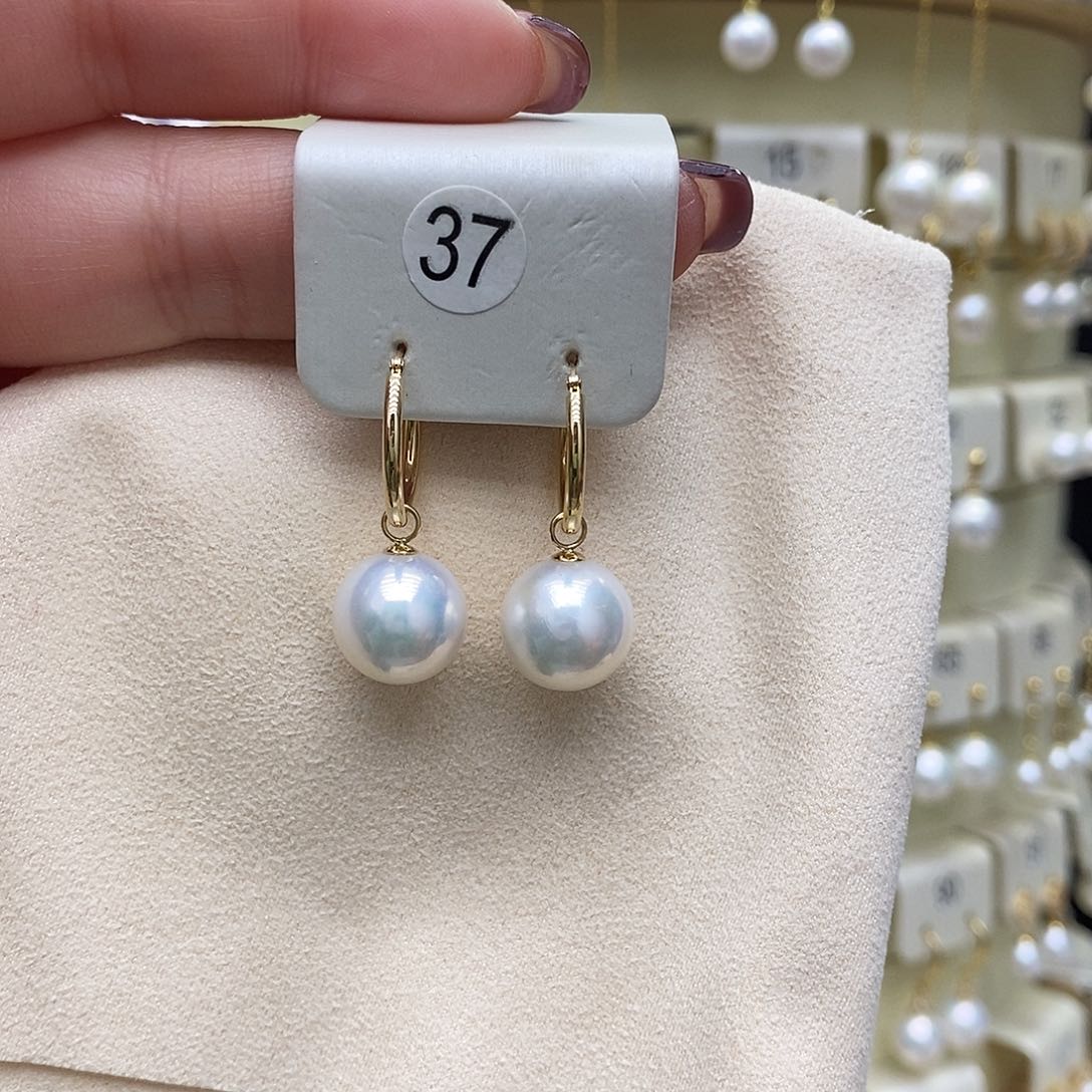 淡水珍珠耳饰18K金镶嵌