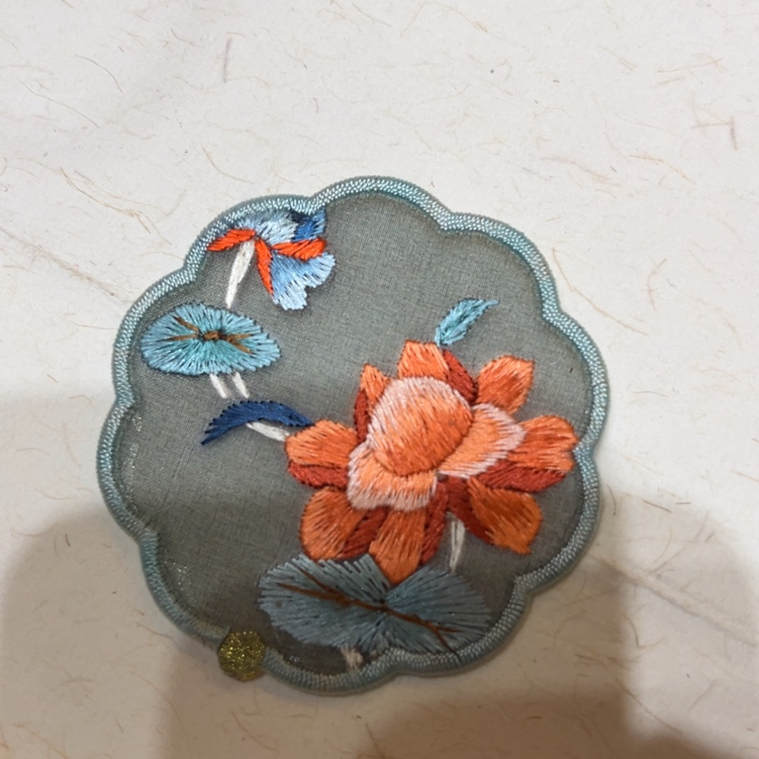 铜合金无非遗苏绣发簪