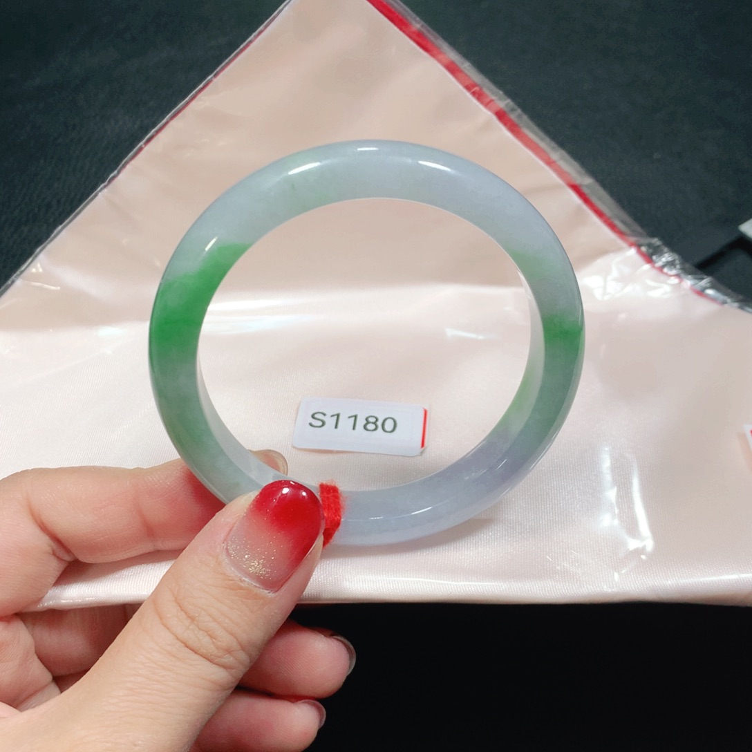 翡翠未镶嵌手镯糯冰阳绿03