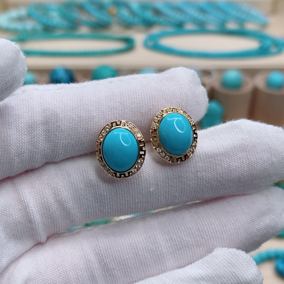 绿松石珠宝奇石18K金镶嵌