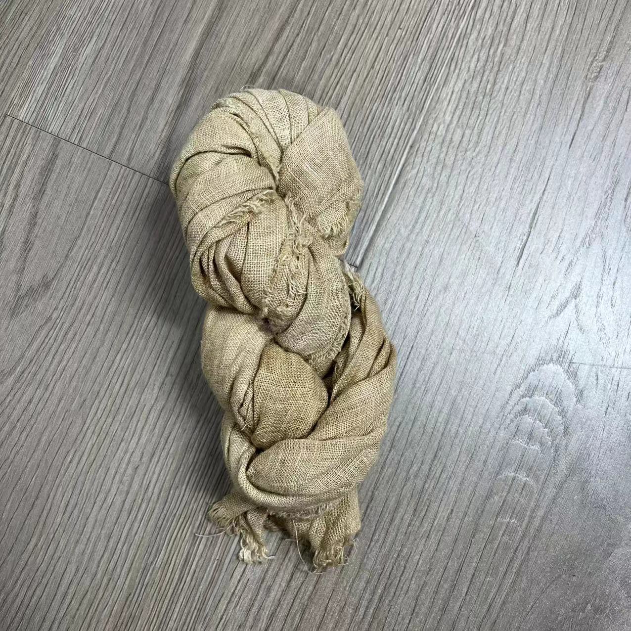 花璟原创设计复古炒色褶皱长款围巾（长约190宽约30）