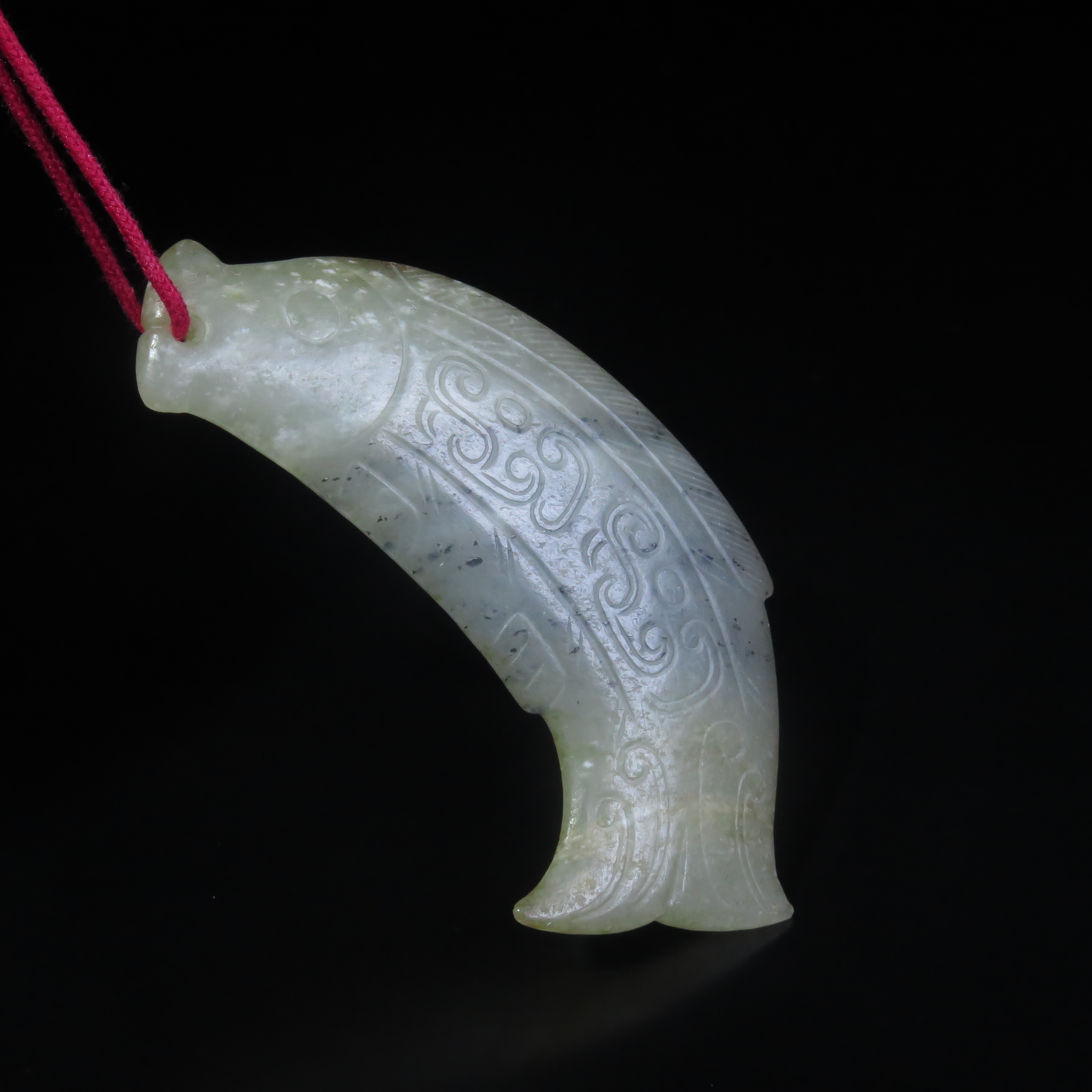 民国云纹玉鱼/MZ526519/和田玉/民族文物