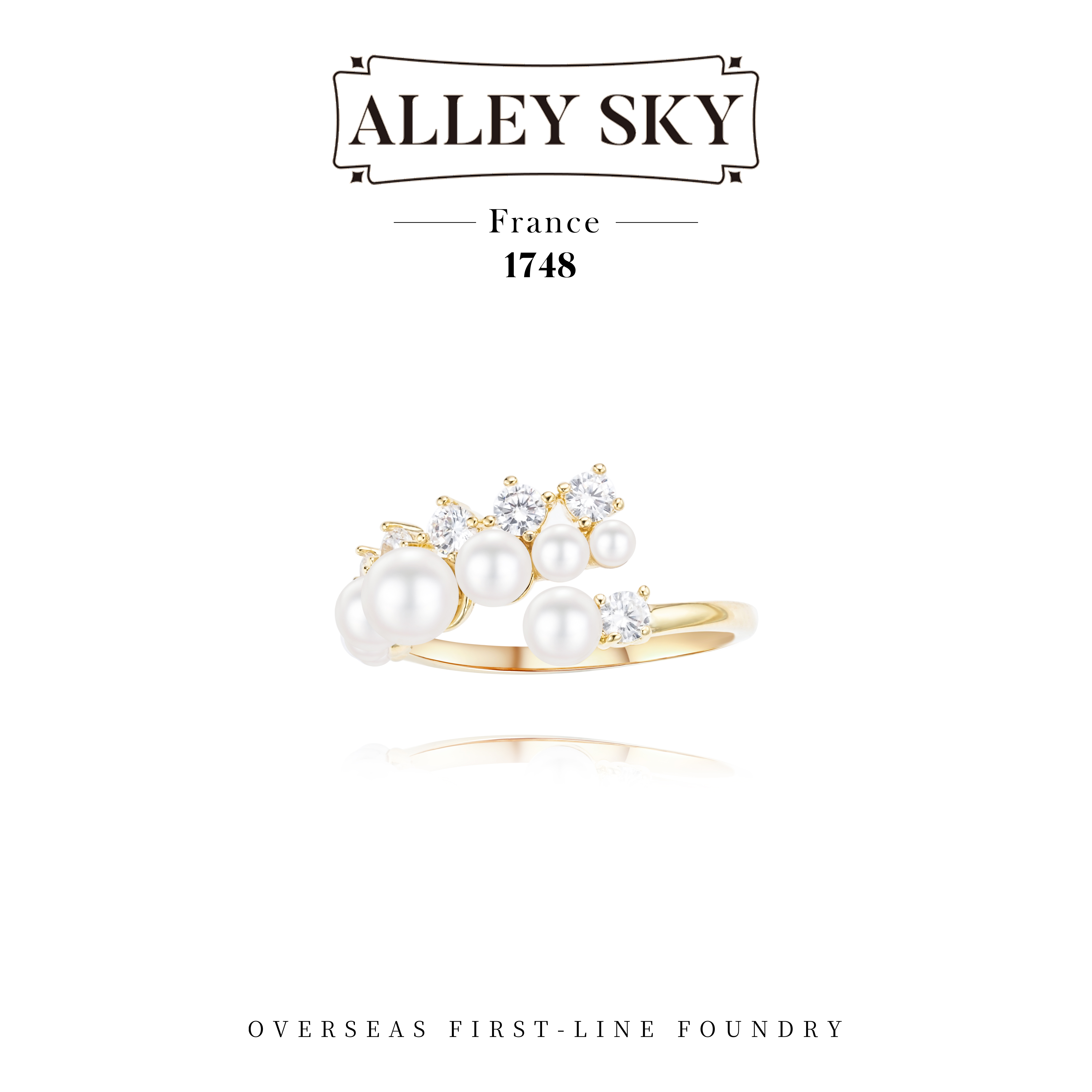  【星芒珠晖】Alley Sky设计师款轻奢戒指F1267