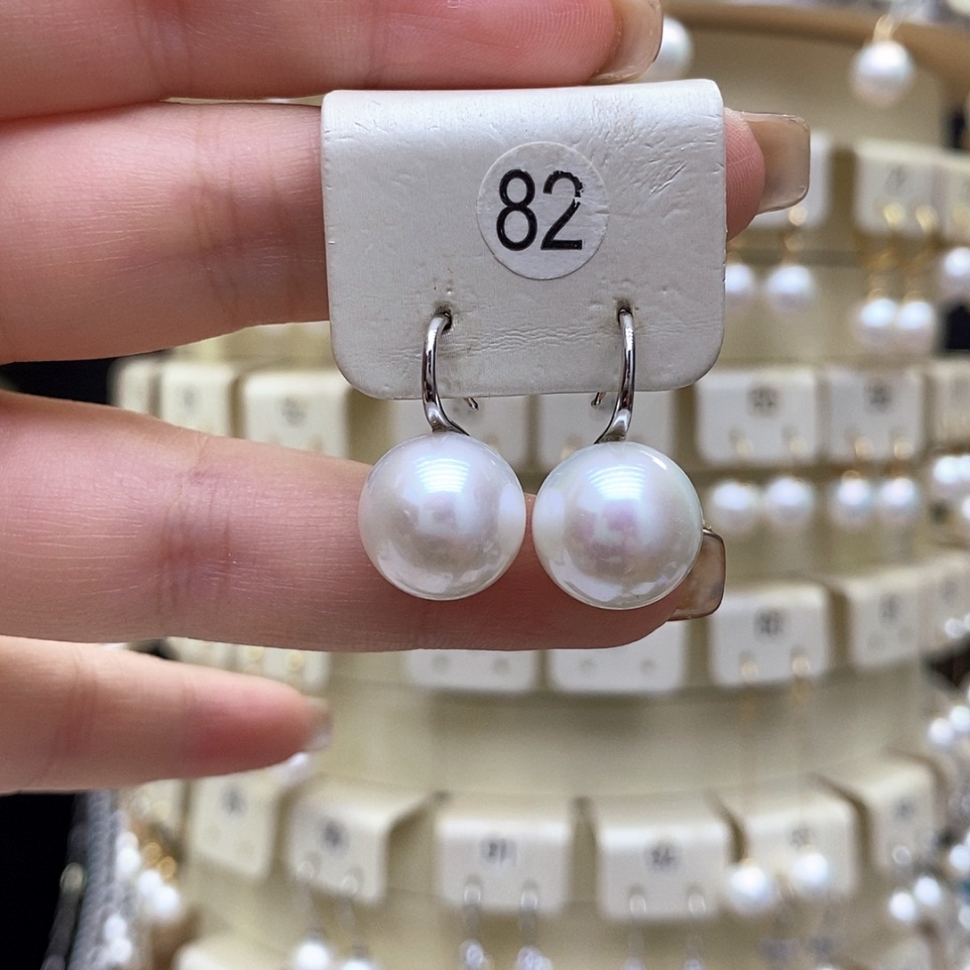银S925镶嵌淡水珍珠耳饰