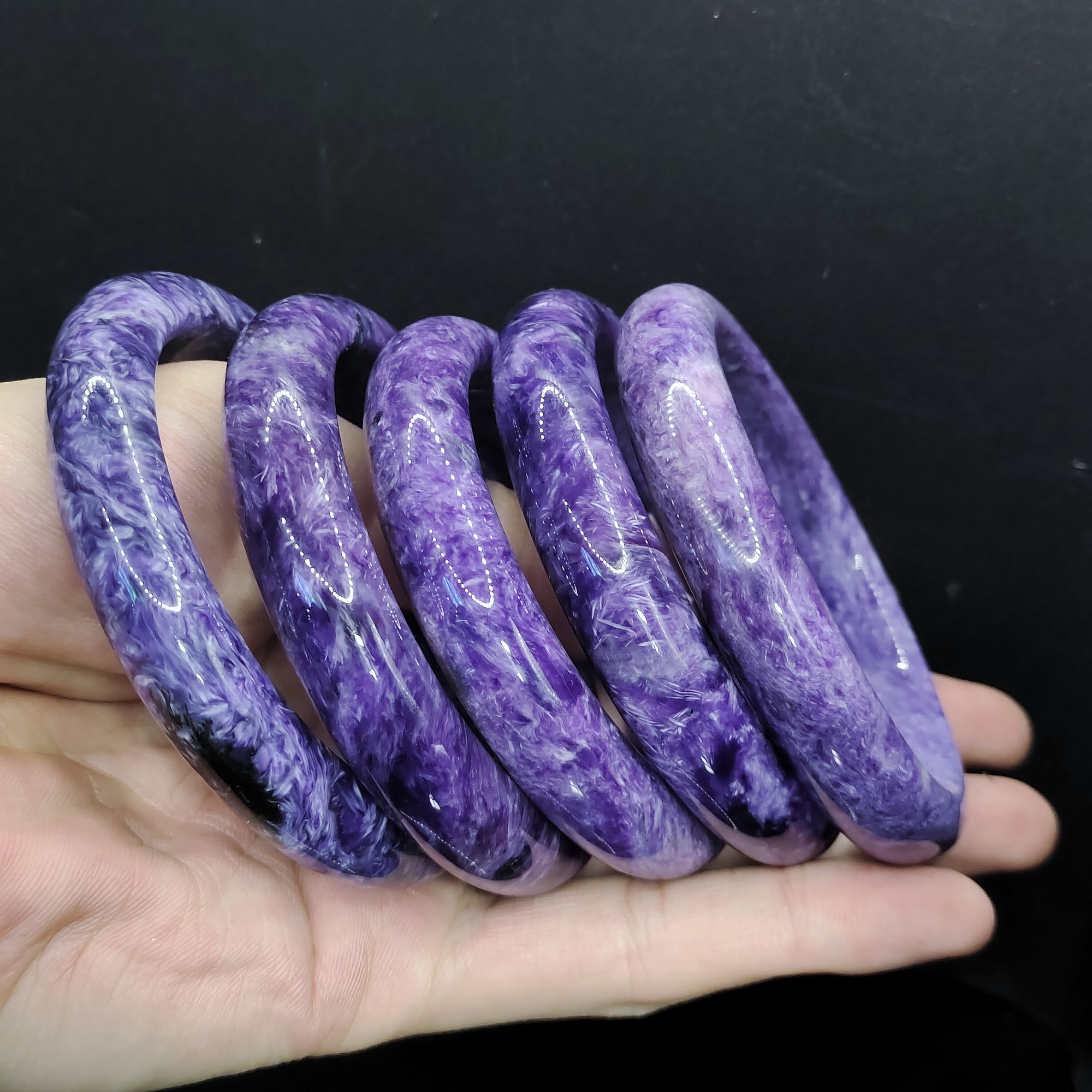 【老三珠宝】紫龙晶宽条手镯W8RL【多样性发其一】52-62mm