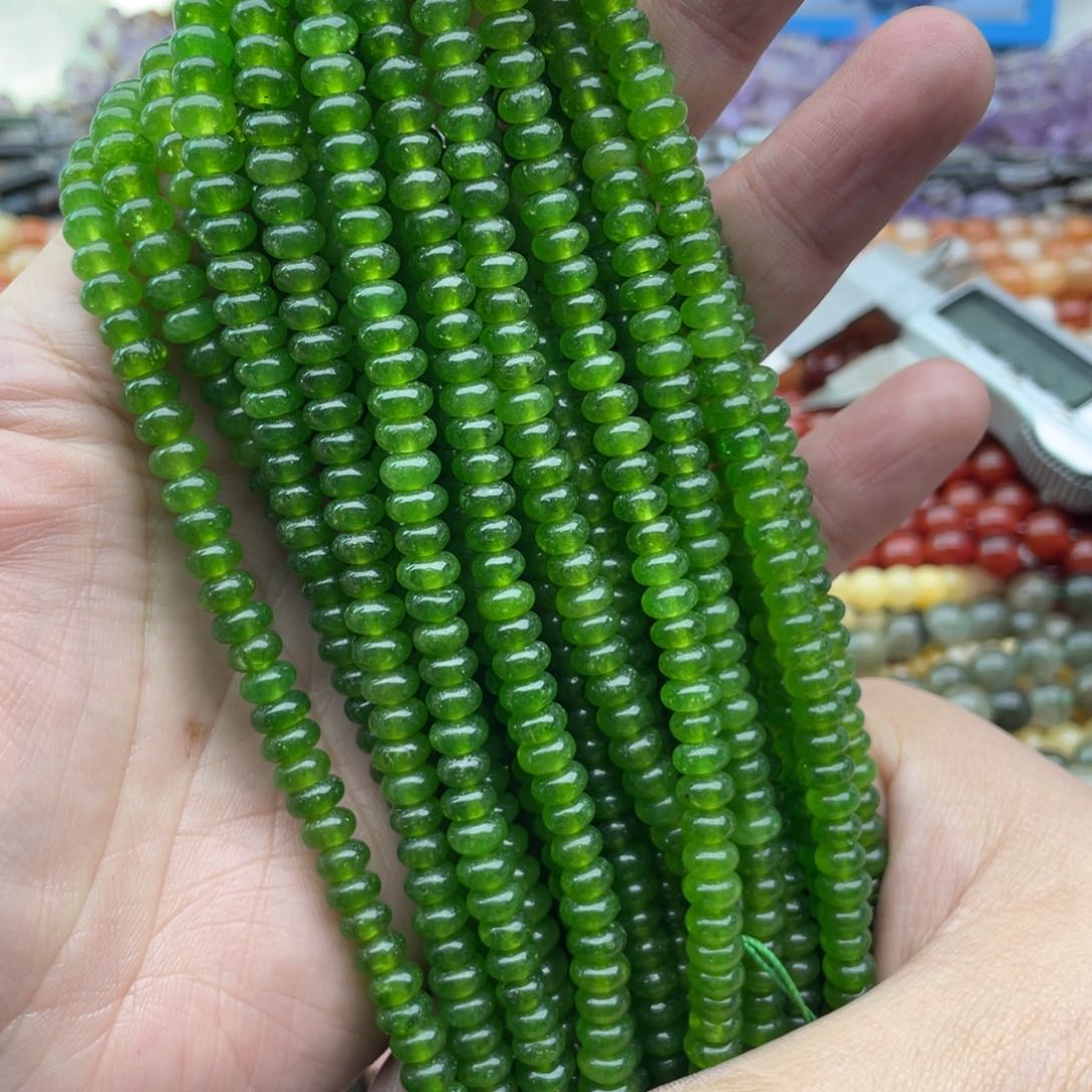 玛瑙/玉髓珠宝半成品未镶嵌一条装6mm橄榄石算盘