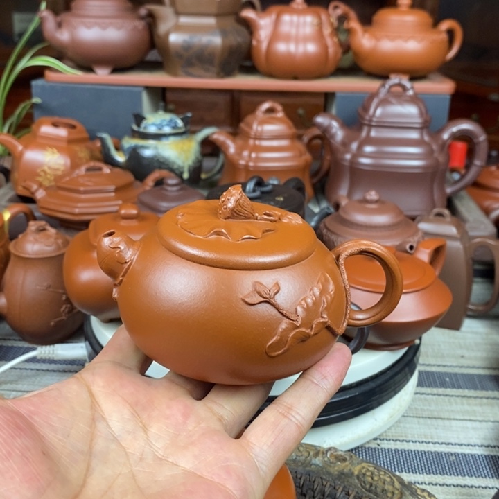 茶壶紫砂莲蓬220Cc原矿赵庄朱泥特价