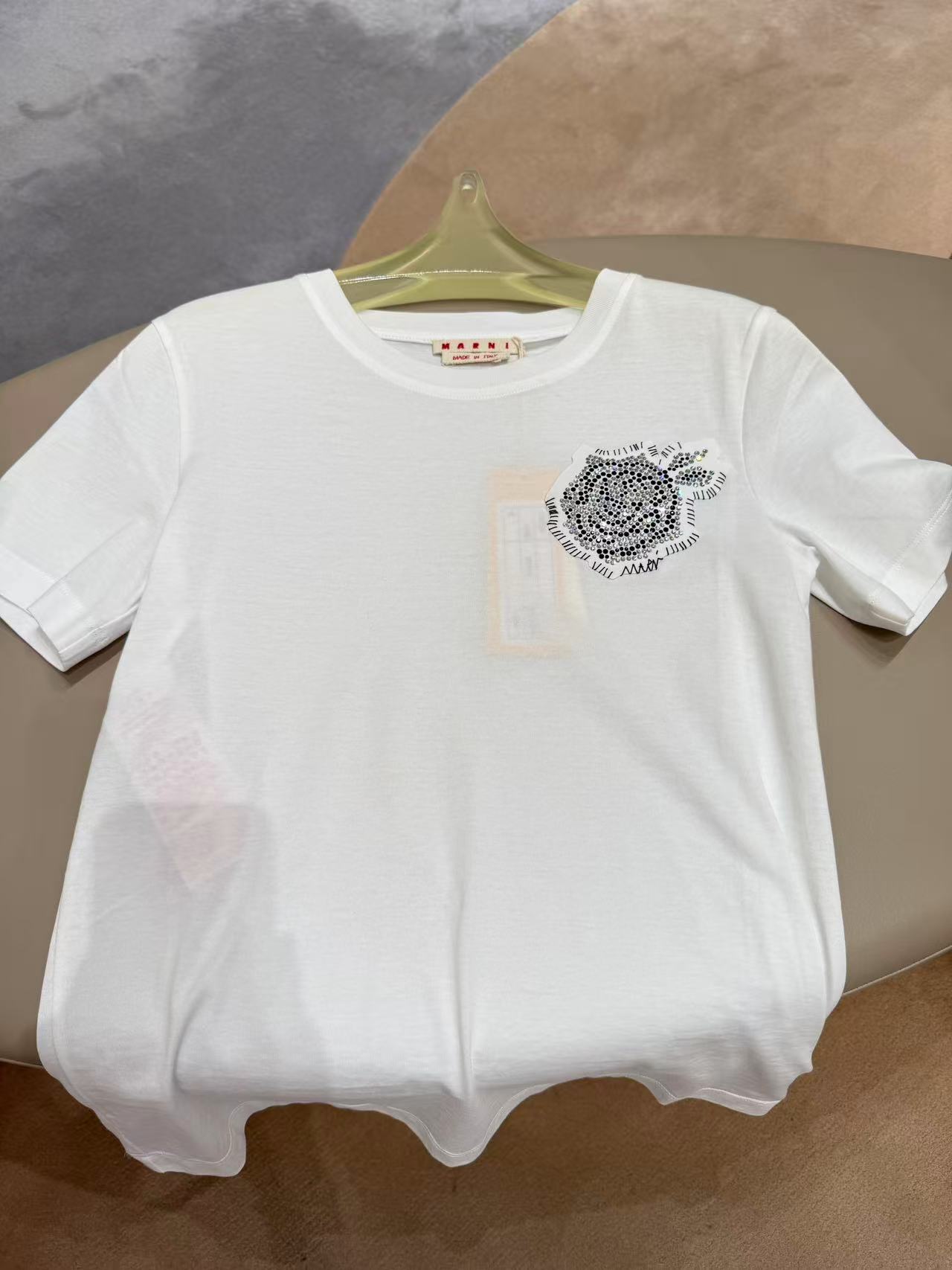 未使用 MARNI 印花夏季短袖青年青春活力T恤男士半袖休闲圆领