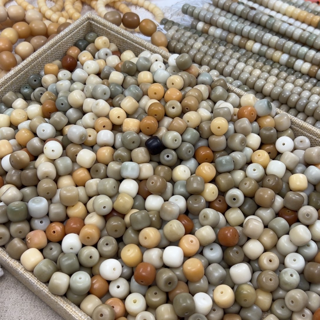 菩提根/象牙果吊坠14干磨瑕疵散珠燕麦奶咖颗颗瑕疵30颗