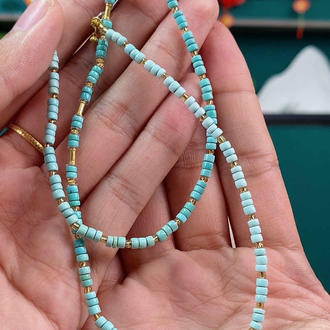 绿松石珠宝奇石18K金镶嵌