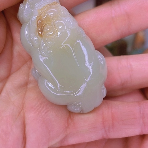和田玉（白玉）挂件未镶嵌时****影