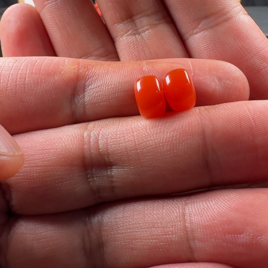 N***Y南红玛瑙隔珠9*6对珠未镶嵌