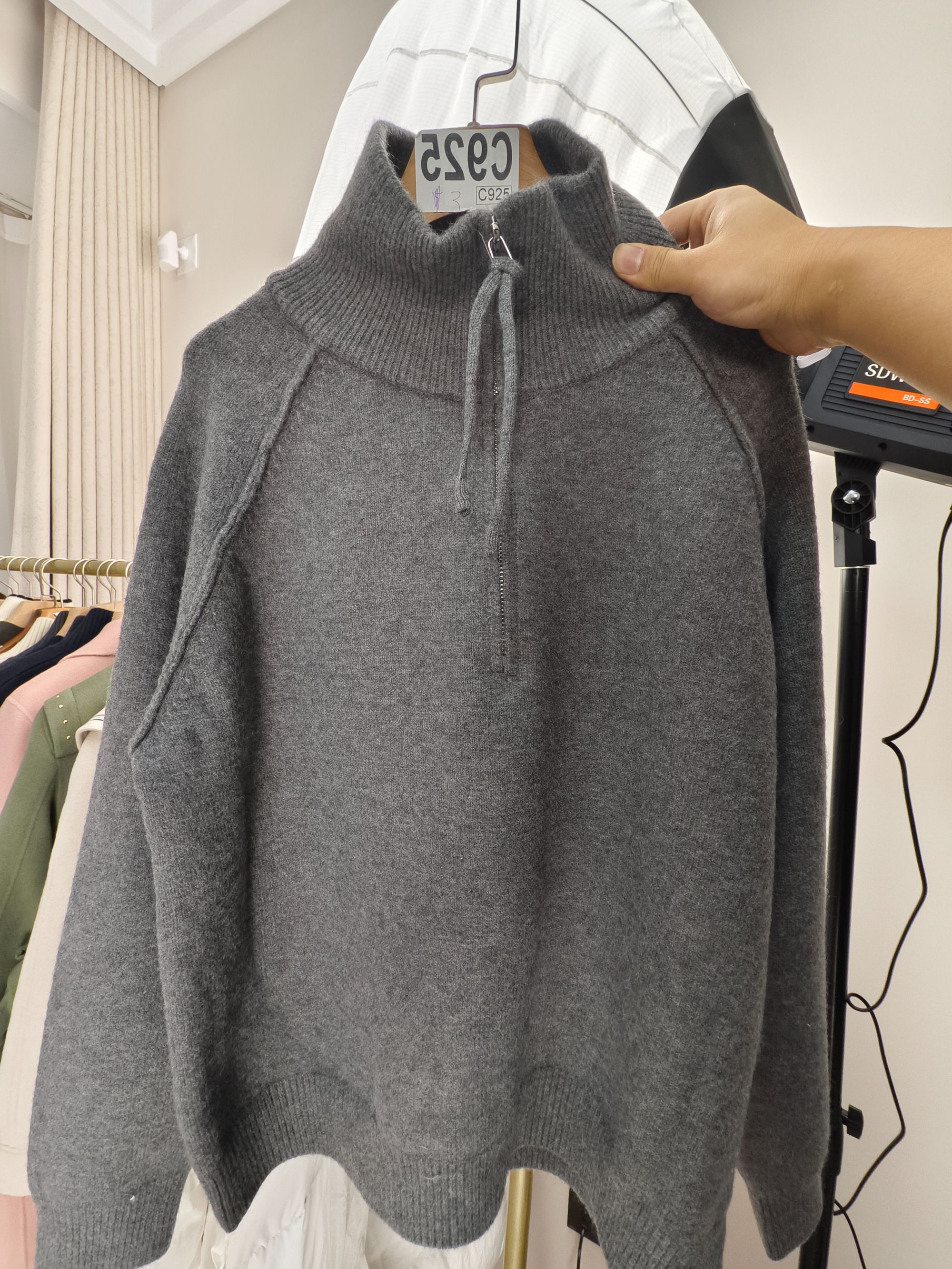 C925【下单无需备注均码】休闲开衫厚款高领秋季毛针织衫