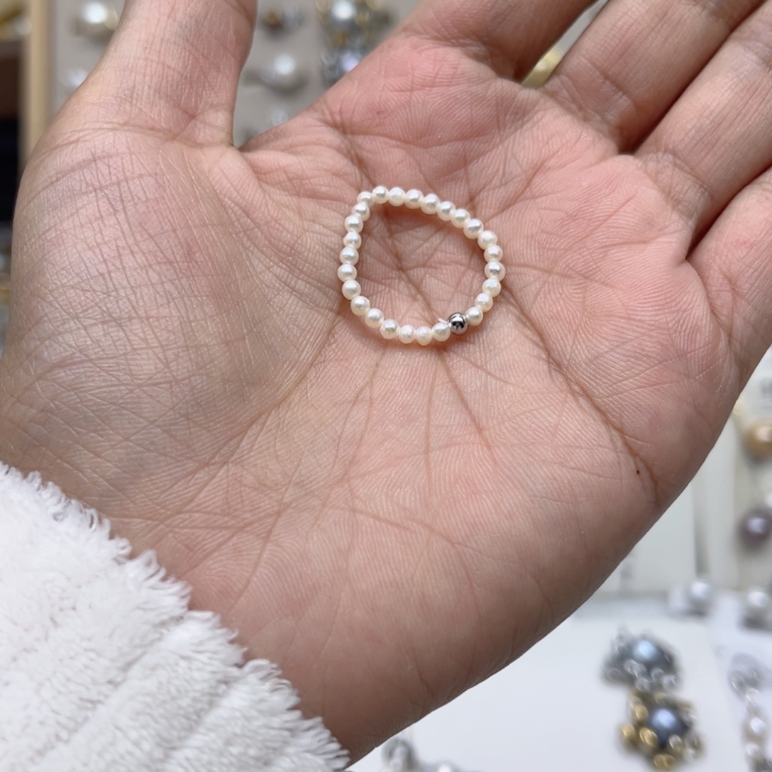 马***C合金戒指淡水珍珠