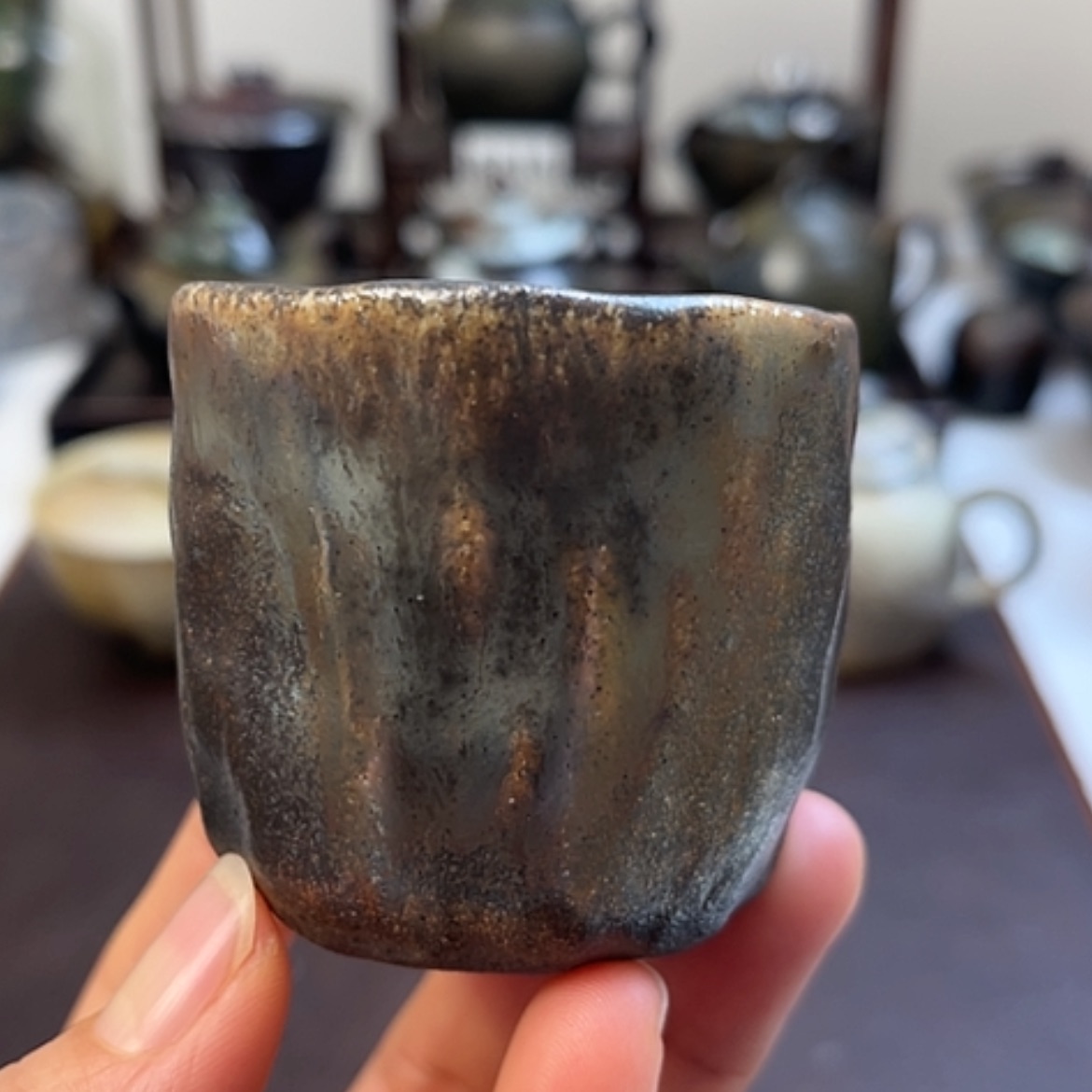 【闪购商品】柴烧茶具柴烧主人杯