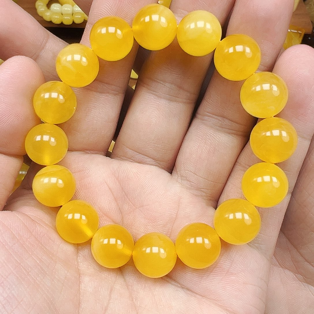 手链蜜蜡未镶嵌焦皮料单圈22克