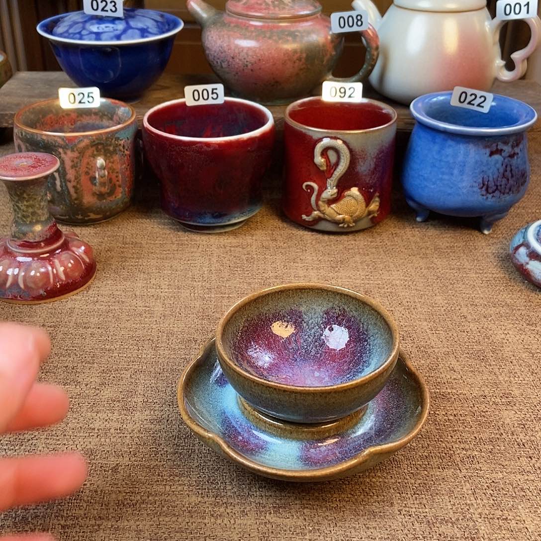 摆件钧瓷茶壶茶具