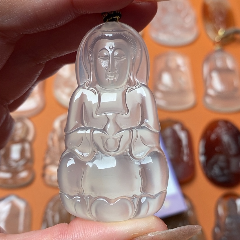 【闪购商品】玛瑙/玉髓颈饰未镶嵌小观音