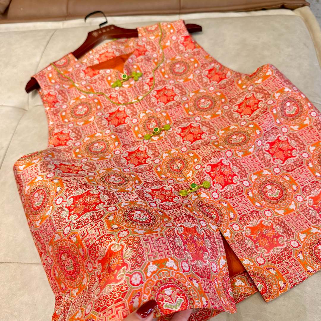 天华锦 国风新中式宋锦马甲F101060159