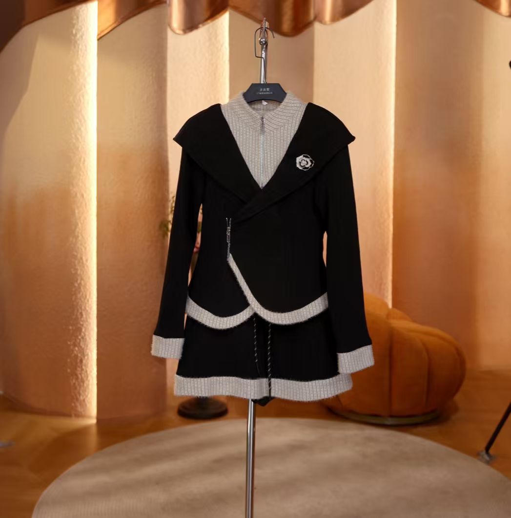 小香风气质洋气针织时尚休闲女士套装JT-T2009