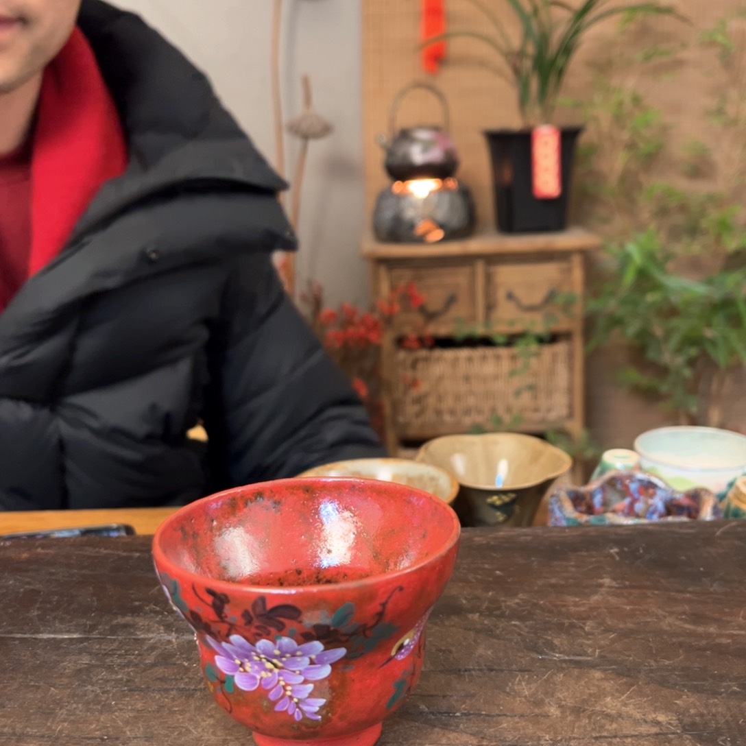 杯景德镇柴烧手绘杯
