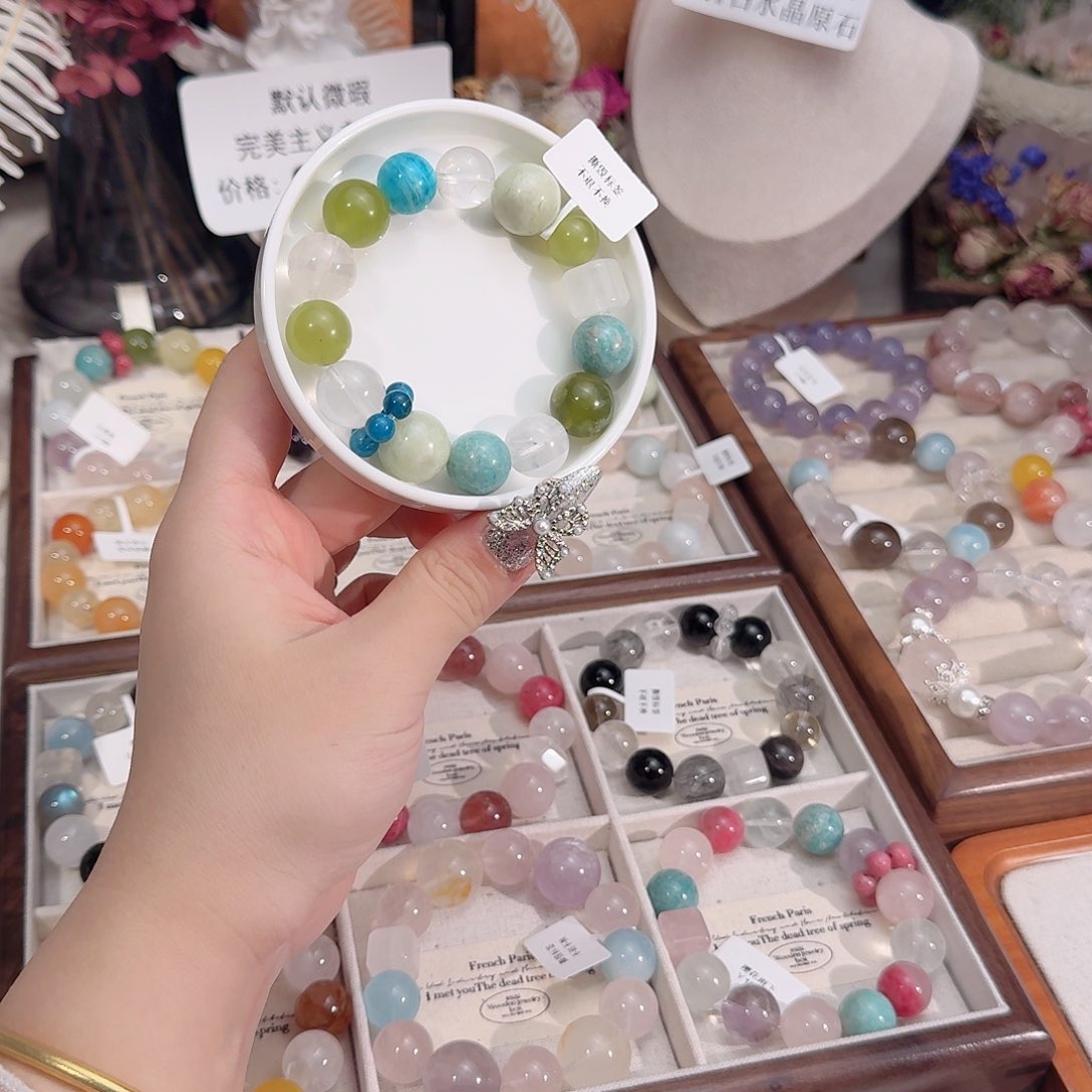 水晶手链合金天然水晶手串多样性发其一