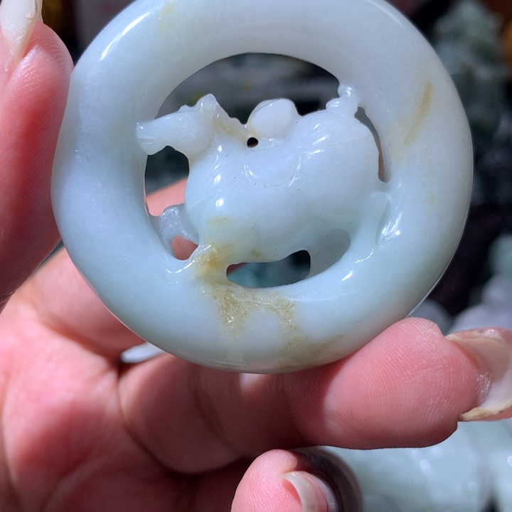 翡翠未镶嵌颈饰保真天然a货翡翠