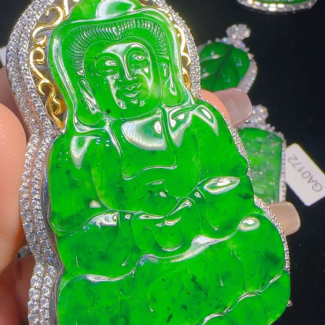 翡翠吊坠(赠链)银S925镶嵌