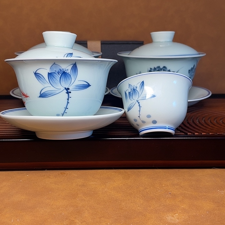 160毫升盖碗➕2杯手绘