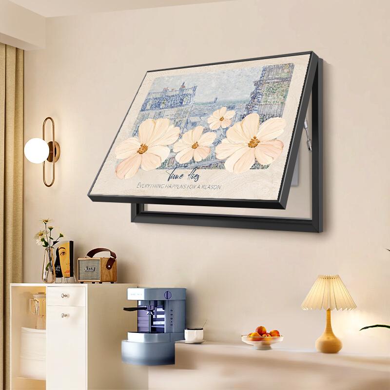 法式奶油风电表箱装饰画高级感花卉配弱电箱盒遮挡挂画北欧风景画