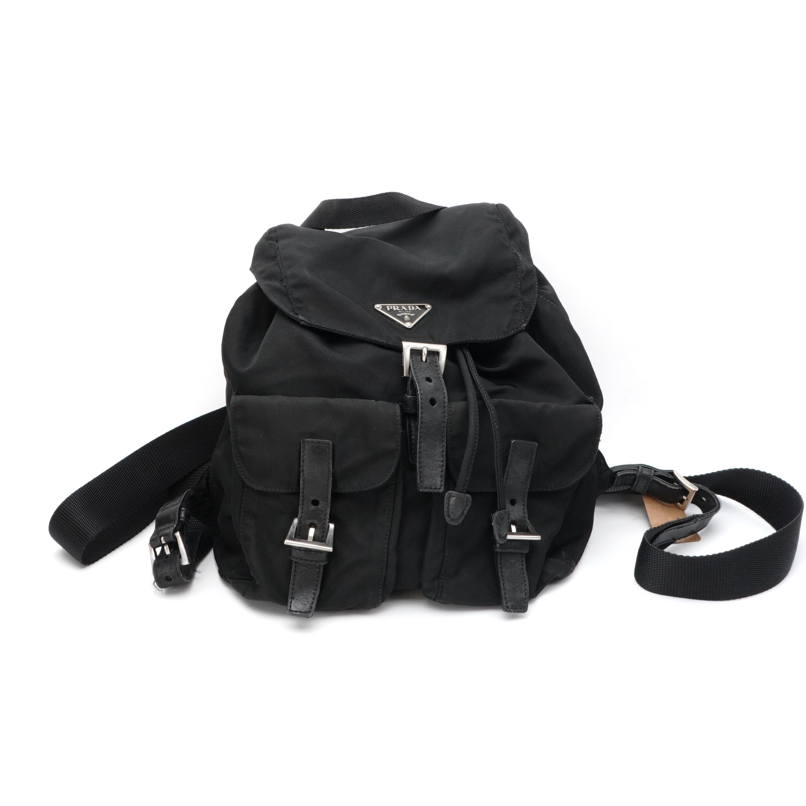 95新 Prada/普拉达 Prada普拉达黑色尼龙双肩包 11238