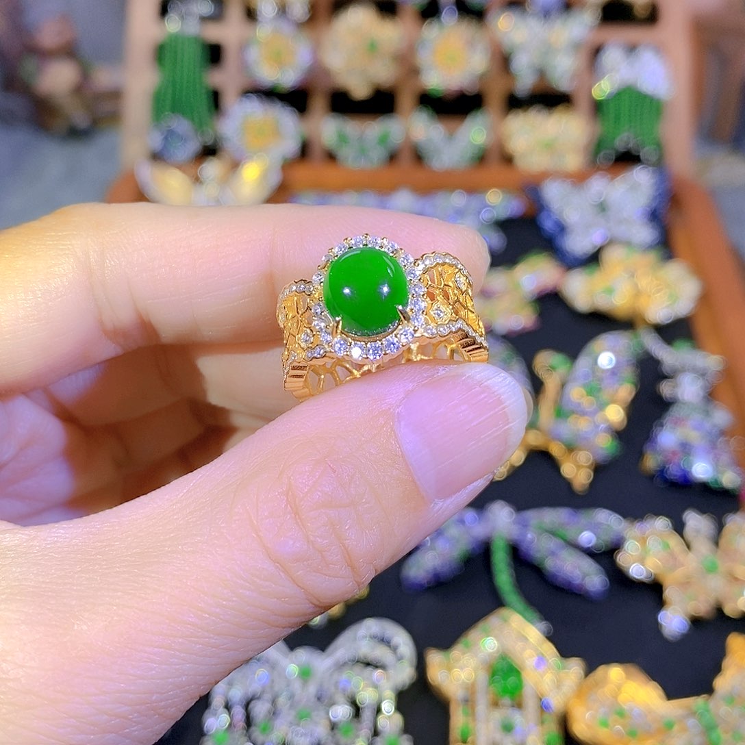 吊坠(不含链)银S925镶嵌翡翠