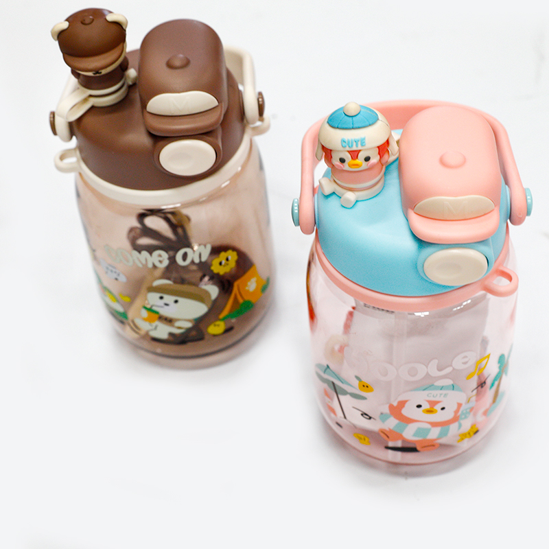 QW-帝怡-儿童双饮杯子高颜值带吸管水杯（款式不选）