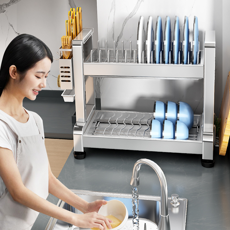 碗碟收纳架沥水架多功能砧板筷子筒刀具调料碗盘收纳厨房置物架
