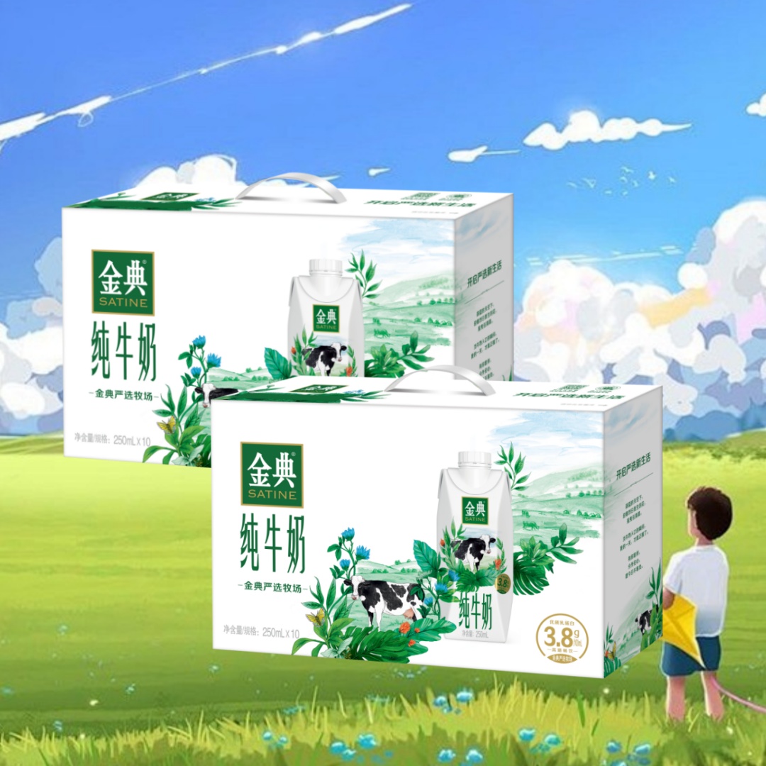 2箱8月份纯牛奶梦幻盖250ml*10瓶