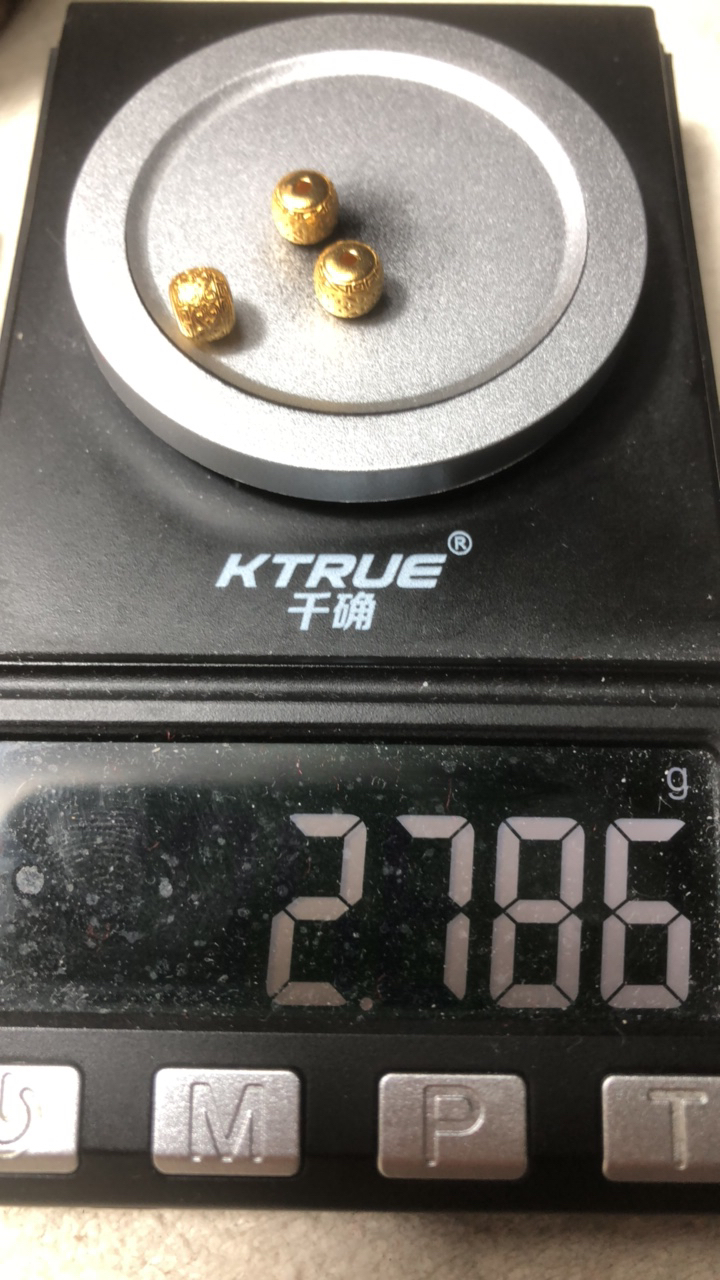 足金999回纹隔珠黄金文玩配饰